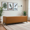 Melissa Mid-Century Cognac Vegan Leather Modern Sofa