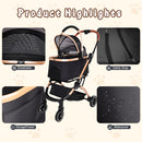 Pet Stroller for Dogs and Cats, 2-in-1 Detachable Foldable Design by HouseOfZazla