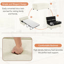 Twin Size Folding Ottoman Sleeper Bed With Mattress Convertible Guest Bed by Unique Piece Furniture