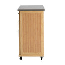 Indoor Compact Bamboo Rolling Kitchen Cart with Stainless Steel Top by HouseOfZazla