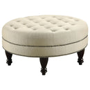 Oatmeal Cocktail Ottoman - Beige by HouseOfZazla