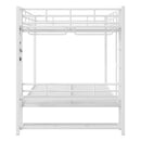 Bunk Bed With Storage Shelves, Clothes Hooks, LED Light by HouseOfZazla