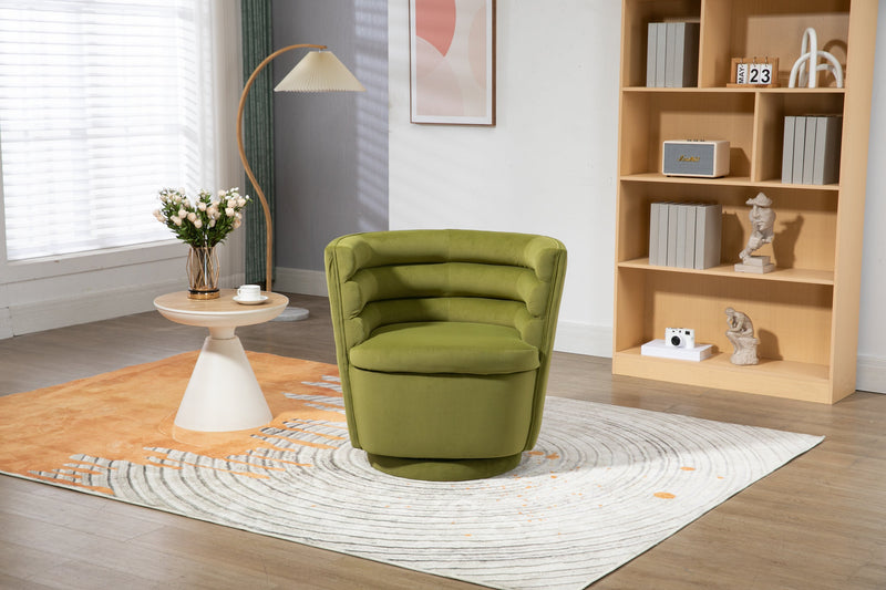 Swivel Barrel Chair, Comfy Round Accent Chair with storage for Living Room, 360 Degree Swivel Barrel Club Chair, Leisure Arm Chair for Nursery, Hotel, Bedroom, Office