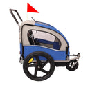 2-in-1 Double 2 Seat Bicycle Bike Trailer Jogger Stroller for Kids Children Foldable Collapsible w/Pivot Front Wheel