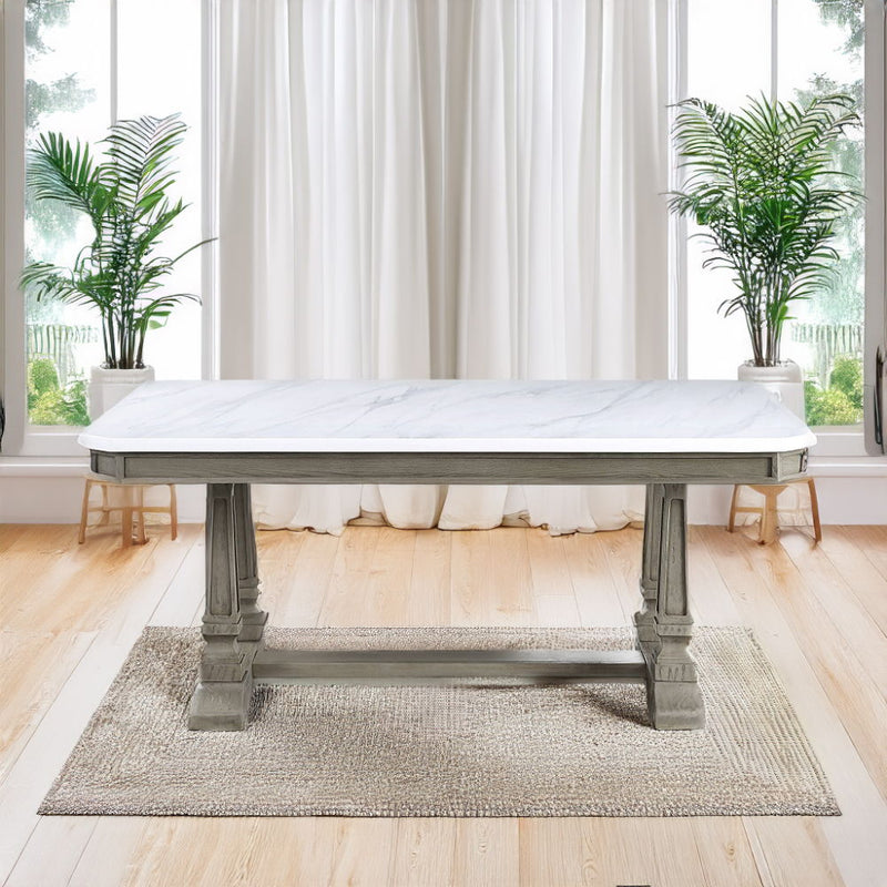 Zumala - Dining Table - Marble Top & Weathered Oak, photo 5 of 7