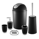 Bathroom Accessories Set 6 Pcs Bathroom Set Ensemble Complete Soap Dispenser Toothbrush Holder Tumbler Soap Dish Toilet Cleaning Brush Trash Can