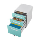 3 Drawer Mobile File Cabinet Under Desk Office, Simple Style Versatile Storage Cabinet For Legal / Letter / A4 Files, 5 Wheel Design Anti-Tilting Cold Rolled Steel Waterproof Moisture-Proof by HouseOfZazla