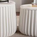 White Round Storage Table Set with Lift-Off Lid