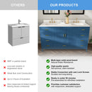 60" Solid Wood Bathroom Vanity with Double Sinks