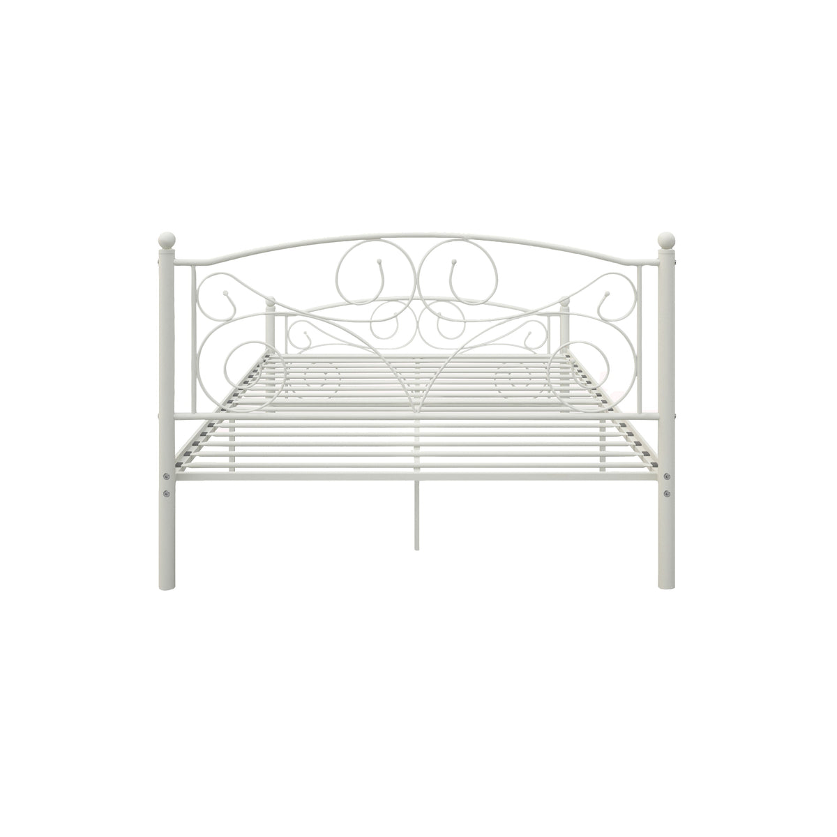 Full Size Unique Flower Sturdy System Metal Bed Frame with Headboard, photo 6 of 10