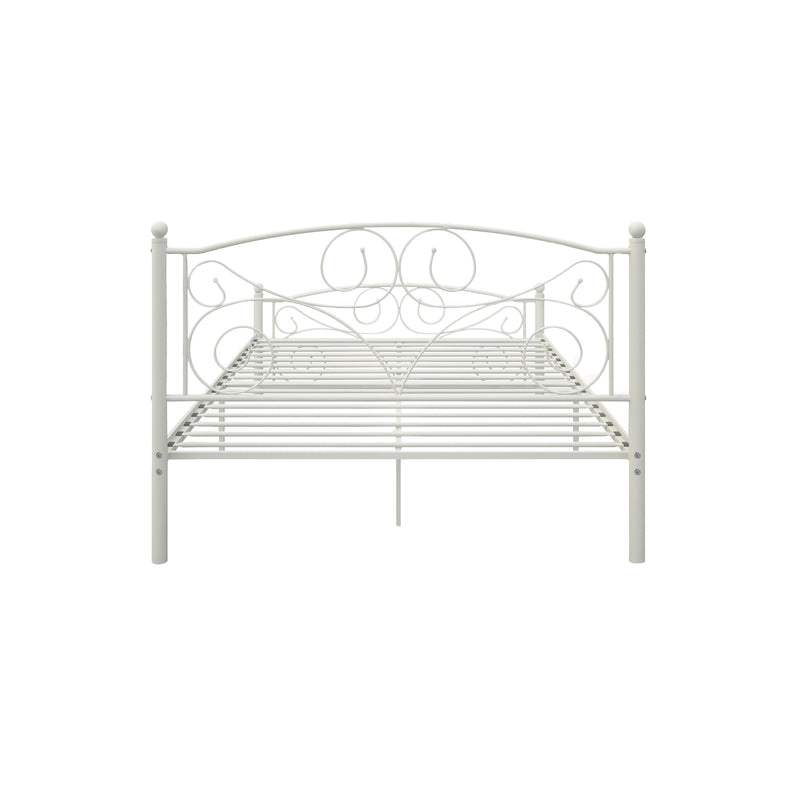 Full Size Unique Flower Sturdy System Metal Bed Frame with Headboard, photo 6 of 10