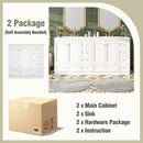 Shaker Free Standing Bathroom Vanity Cabinet & Sink, Soft Close Drawers, Soft Close Doors by HouseOfZazla