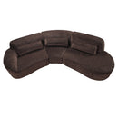 123" Modern Curved Sectional Sofa with Chaise Lounge - 3-Piece Set