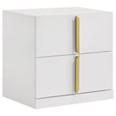 Ines 4-piece Eastern King Bedroom Set Grey and White High Gloss