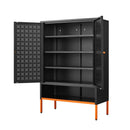 Grid Double Door Shoe Cabinet With Adjustable Compartments and Moisture-Proof Design by HouseOfZazla