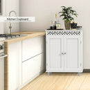 White Wooden 2-Door Storage Cabinet Cupboard by LJGDeals