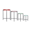 Set of 4 Multicolor Round Nesting Plant Stands