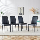 7-Piece Faux Marble Dining Table Set, Glass Rectangular Kitchen Table for 6-8, Modern White Faux Marble Dining Room Table with MDF Base, Dining Table & 6 Chairs