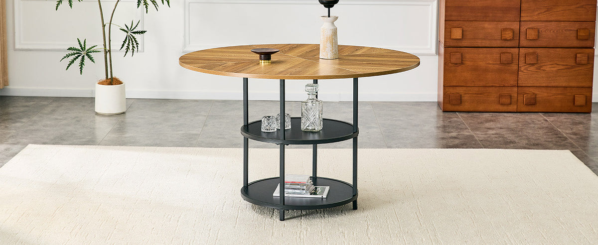 47.3-Inch Diameter Modern Splicing Circular Dining Table, photo 9 of 10