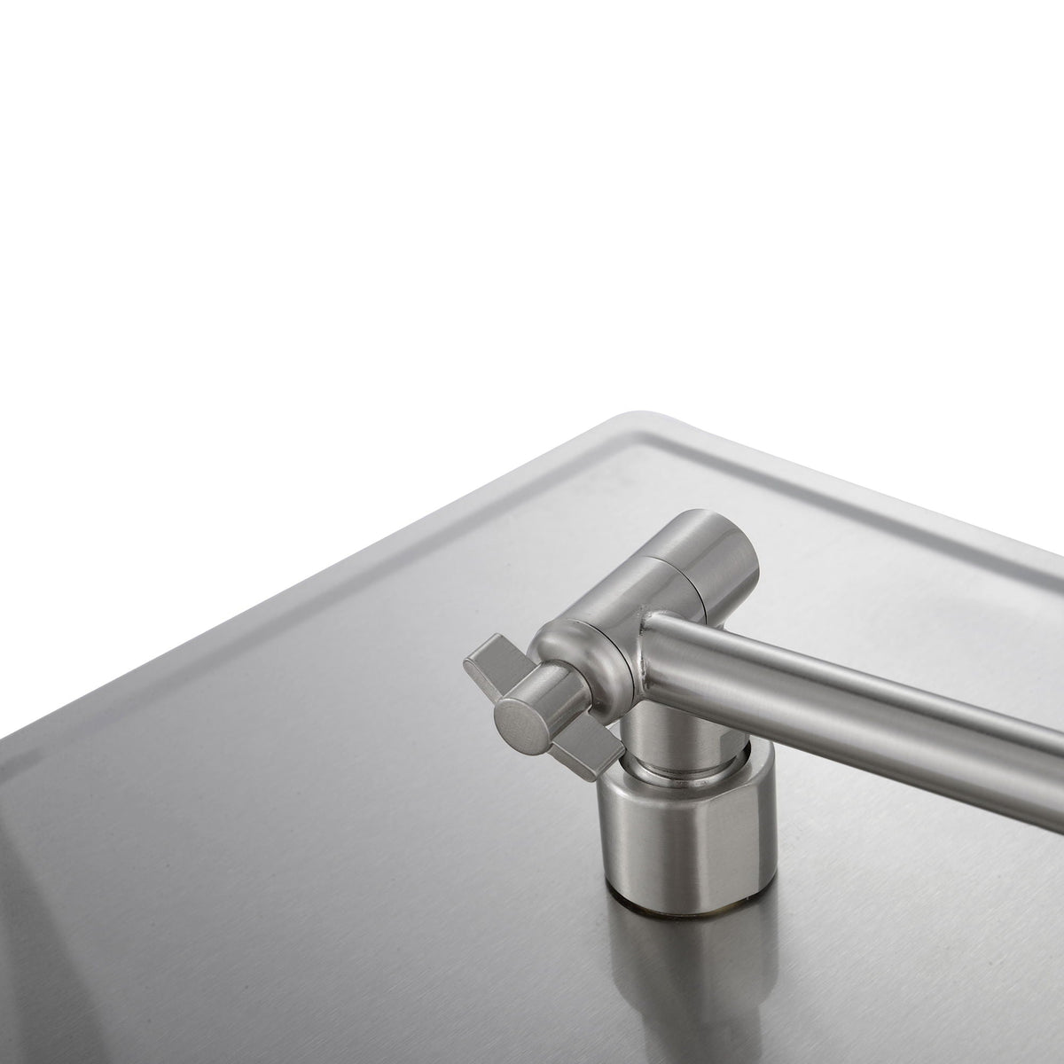 Luxury Rain Shower Head With Adjustable Arm, 10" Square, Stainless Steel - Brushed Nickel, photo 9 of 15