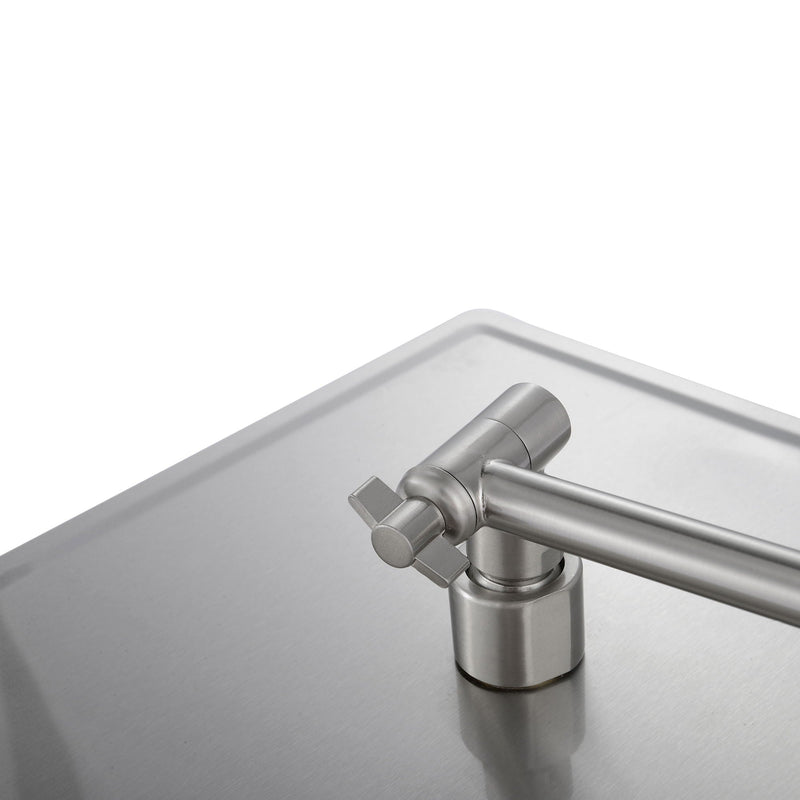 Luxury Rain Shower Head With Adjustable Arm, 10" Square, Stainless Steel - Brushed Nickel, photo 9 of 15