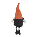 Sitting Gnome With Knit Hat, For Halloween Decor - Black / Orange / White by Unique Piece Furniture