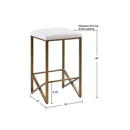 Backless Upholstered Counter Stool With Padded Seat - Ivory / Bronze by HouseOfZazla