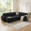 Convertible U-Shaped Sectional Sofa Bed With USB Ports And Storage by HouseOfZazla