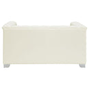 Earline - Upholstered Track Arm Loveseat - White by HouseOfZazla