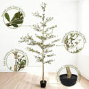7Ft Artificial Olive Tree With Pot, Realistic Tall Fake Plant For Indoor Decoration - Green Leaves by Unique Piece Furniture
