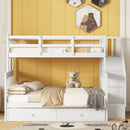 Bunk Bed With Twin Size Trundle, Storage And Guard Rail For Bedroom by Unique Piece Furniture