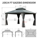 10' X 14' Hardtop Gazebo with Double Roof