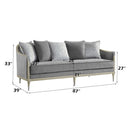 Fernando - Sofa With 5 Pillows - Gray Chenille & Champagne by Unique Piece Furniture