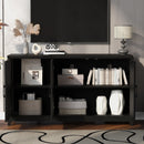 TV Stand For TVs Up To 65", Modern Entertainment Center Media Console Cabinet With 2 Spacious Storage Space, Solid Wood Legs For Living Room by HouseOfZazla