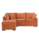 Convertible Sofa Bed Sectional Sofa Sleeper L-Shaped Sofa With A Storage Ottoman, Two Pillows, Two Power Sockets And Two USB Ports For Living Room by HouseOfZazla