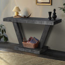 Vintage Distressed Wood Entryway Bench With 2 Tier Storage Cabinet by HouseOfZazla