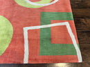 Abstract Rug 6x9, Modern Contemporary Rug, Red-Orange Green