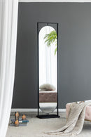 Full Length Standing Mirror, 360° Swivel Floor Mirror For Bedroom - Black by HouseOfZazla