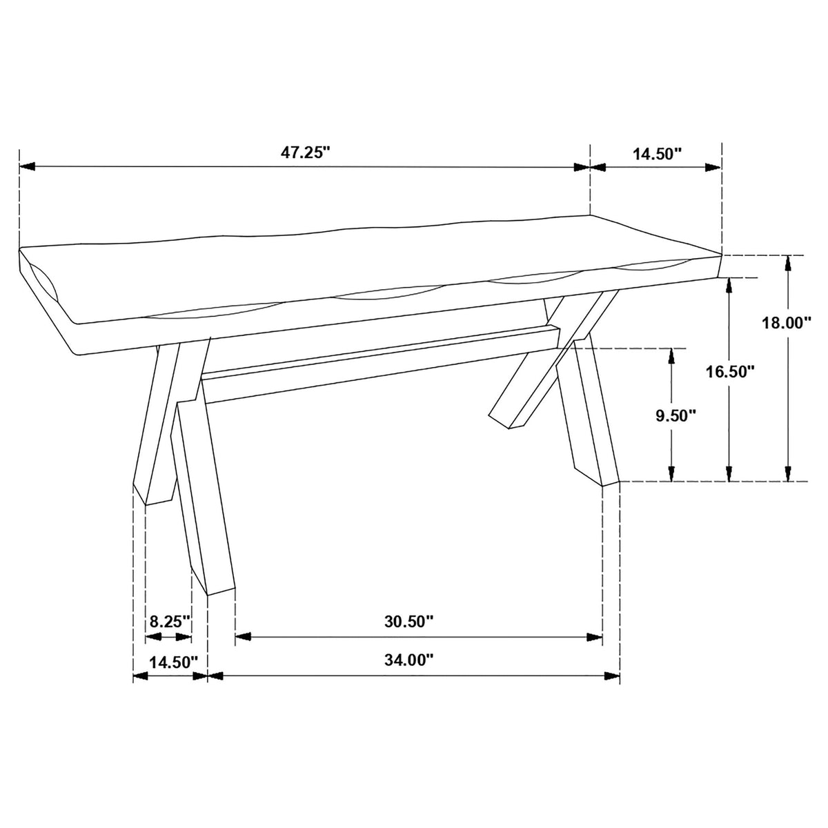 Alston 47-inch Solid Wood Dining Bench Knotty Nutmeg, photo 6 of 7