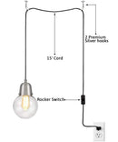 Plug-In Hanging LED Pendant Brushed Nickel Finish