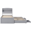 Platform Bed With LED Headboard, Charging Station, Trundle And 2 Drawers