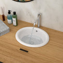 Semi Recessed Bathroom Sink With Countertop Vessel Design, 17" X 15.5" - White by HouseOfZazla