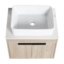 24" Modern Design Float Bathroom Vanity With Ceramic Basin Set, Wall Mounted White Oak Vanity With Soft Close Door, KD-PackingD-Packing Pieces