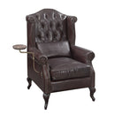 Pino - Vintage Top Grain Leather Accent Chair With 1 Toss Pillow - Brown by HouseOfZazla