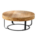 Modern Round Coffee Table With Wooden Carving Pattern by Unique Piece Furniture