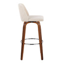 Toriano - Mid Century Modern Fixed Height, Barstool With Swivel With Round Footrest (Set of 2) by HouseOfZazla