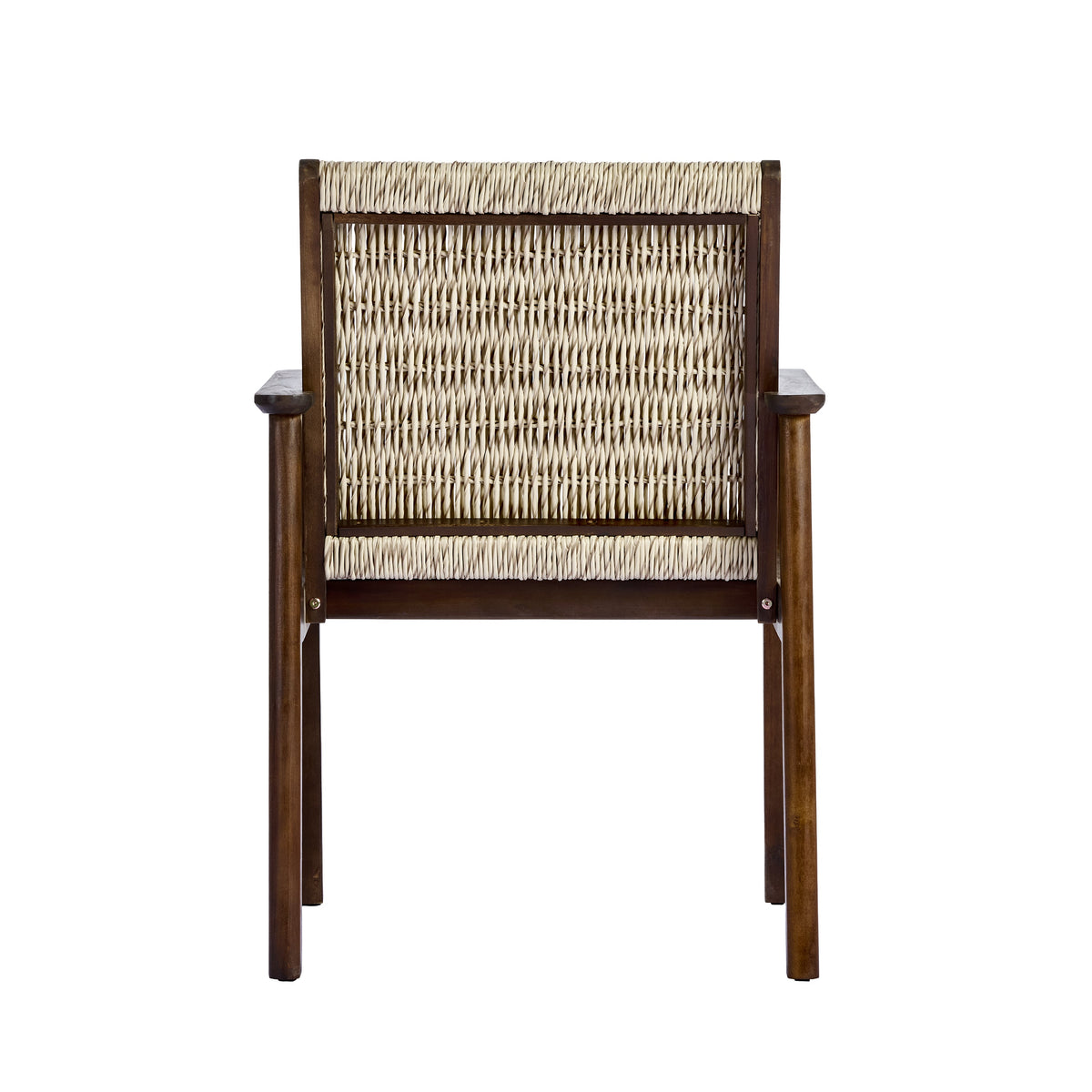 Outdoor Dining Chair Set with Acacia Wood & Wicker Rattan, photo 9 of 10