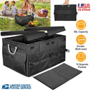 Car Trunk Organizer Collapsible Multi-Compartments Storage Cargo Box/ Cover Nonslip Bottom