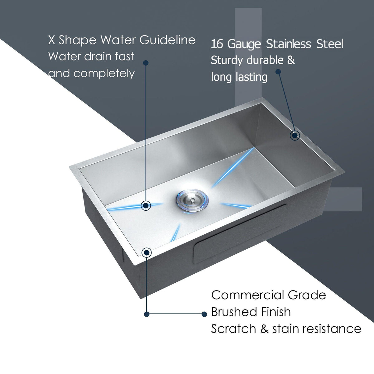 Undermount Stainless Steel Kitchen Sink, Deep Single Bowl Basin, photo 23 of 29