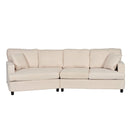3 Seat Streamlined Sofa with Removable Back and Seat Cushions and 2 pillows, for Living Room, Office, Apartment